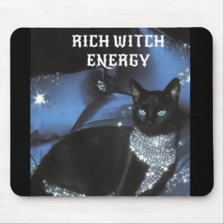 Mousepad Tapeçaria Mística de Gato Preto Rich Witch Energy