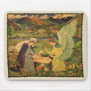 Mousepad Tapeçaria Religiosa Vintage com Menino Jesus Crist