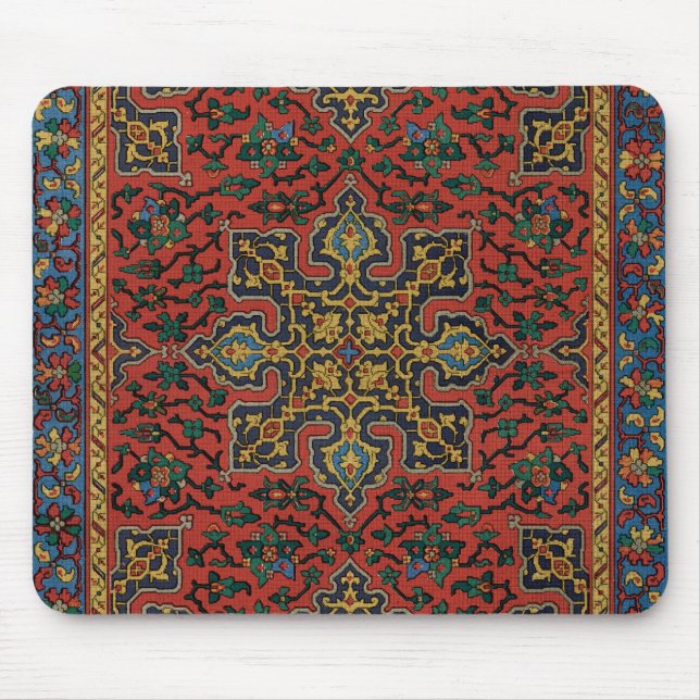 Mousepad Tapete de Carpete Persa Vermelho Azul Clássico (Frente)