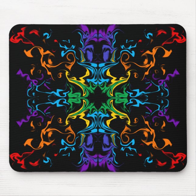 Mousepad Tapete de Mouse Abstrato Kaleidoscópio Arco-íris P (Frente)