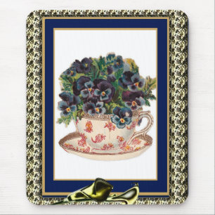 Mousepad Tapete de Mouse Antigo Violeta Floral 2