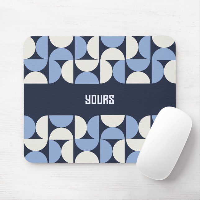 Mousepad Tapete de Mouse Arco Geométrico Nome Personalizado (Com mouse)