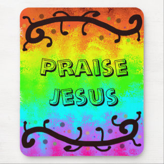 Mousepad Tapete de Mouse Arco-íris Louvando a Jesus