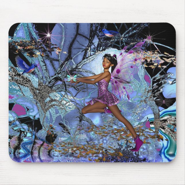 Mousepad Tapete de Mouse Arte Fantasia Fada Roxa (Frente)