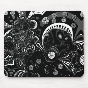 Mousepad Tapete de Mouse Arte Moderna Preto Branco 2