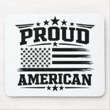 Tapete de Mouse Branco Bandeira EUA Americano Orgu