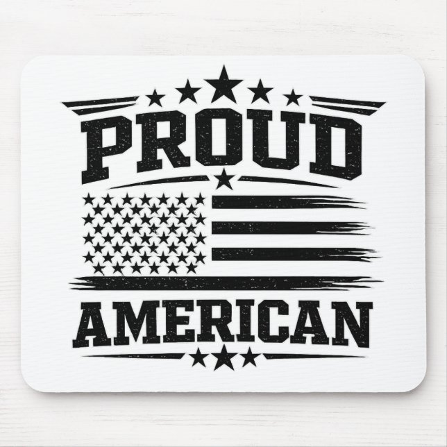 Mousepad Tapete de Mouse Branco Bandeira EUA Americano Orgu (Frente)