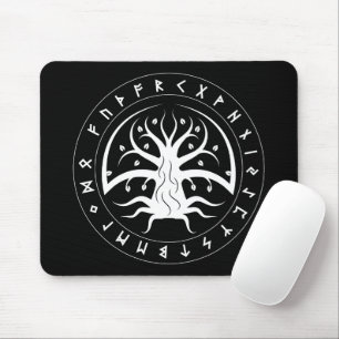 Mousepad Tapete de Mouse Círculo Runas Yggdrasil
