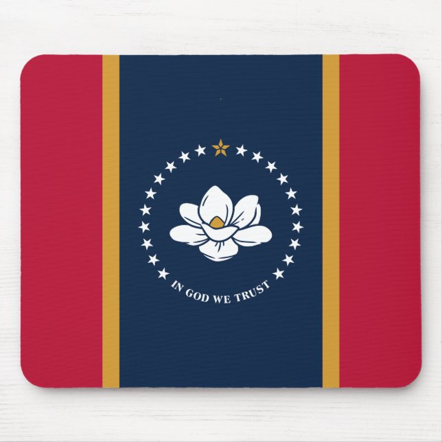 Mousepad Tapete de Mouse com a Bandeira do Estado do Missis (Frente)