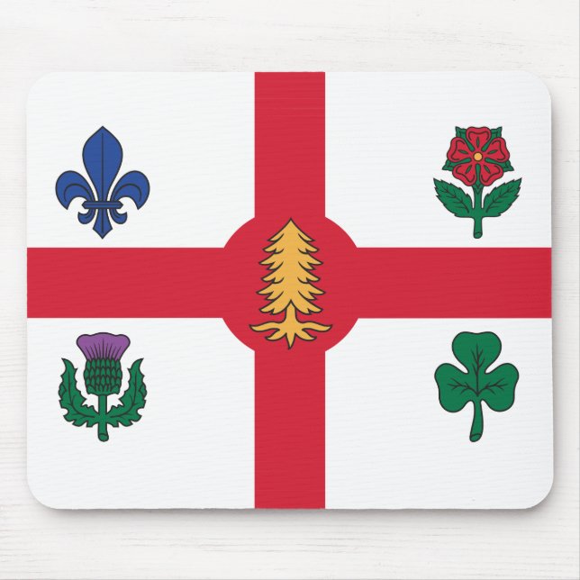 Mousepad Tapete de Mouse com Bandeira de Montreal, Canadá (Frente)