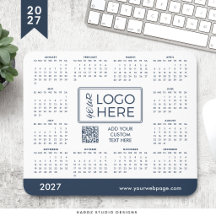 Tapete de Mouse com Calendário 2027 do Logotipo Co