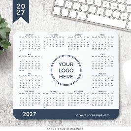 Mousepad Tapete de Mouse com Logotipo Azul Marinho Calendár