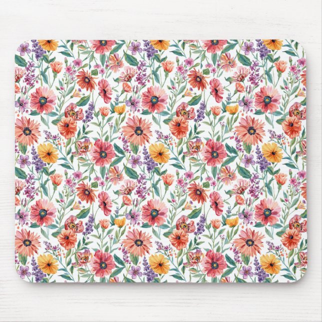 Mousepad Tapete de Mouse com Padrão Floral Personalizado (Frente)
