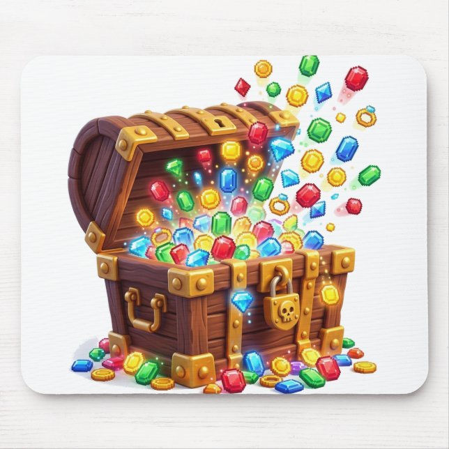 Mousepad Tapete de Mouse de Caixinha de Tesouro de Desenho  (Frente)