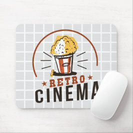 Mousepad Tapete de Mouse de Grade de Pipoca de Cinema Retrô