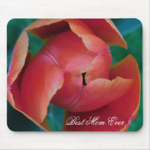 Mousepad Tapete de Mouse de Macro Foto de Tulipa Vermelha