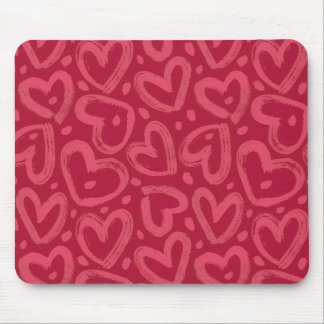 Mousepad Tapete de Mouse Estético Corações Rosas