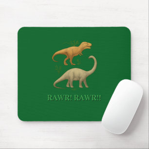 Mousepad Tapete de Mouse - Eu Amo Dinossauros Rawr Rawr