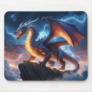 Mousepad Tapete de Mouse Fantasia Dragão Relâmpago Épico