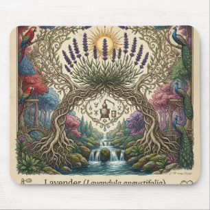 Mousepad Tapete de Mouse Flor de Lavanda Artística e Cachoe