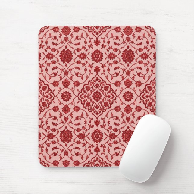 Mousepad Tapete de Mouse Floral Persa Rosa (Com mouse)
