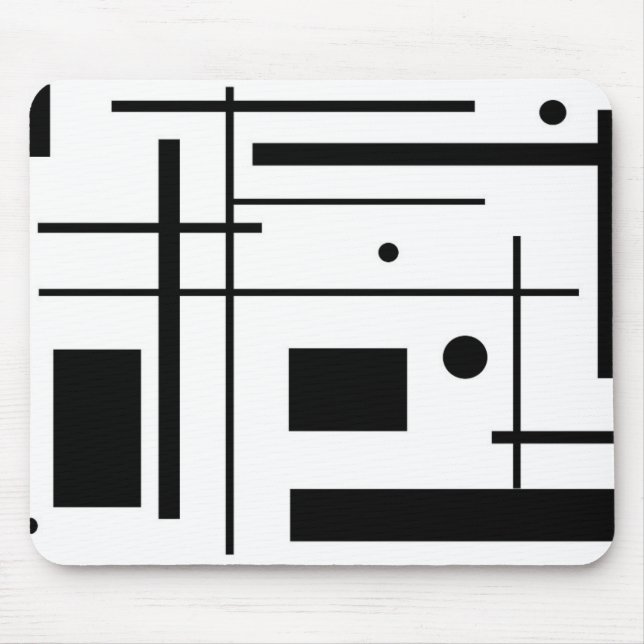 Mousepad Tapete de Mouse Formas Geométricas Preto Personali (Frente)