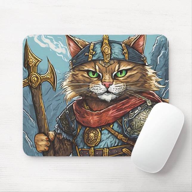 Mousepad Tapete de Mouse Gato Viking! (Com mouse)