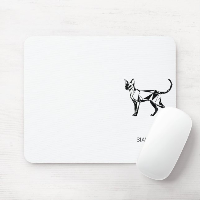 Mousepad Tapete de Mouse Geométrico de Gato Siames Minimali (Com mouse)