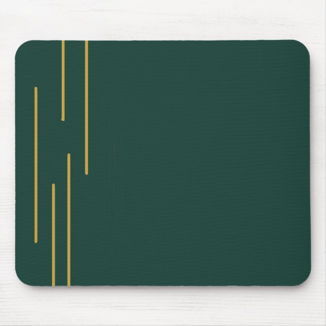 Mousepad Tapete de Mouse Geométrico Dourado Verde Esmeralda (Frente)