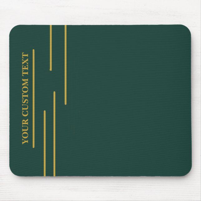 Mousepad Tapete de Mouse Geométrico Dourado Verde Esmeralda (Frente)