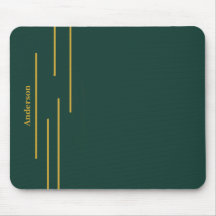 Tapete de Mouse Geométrico Dourado Verde Esmeralda