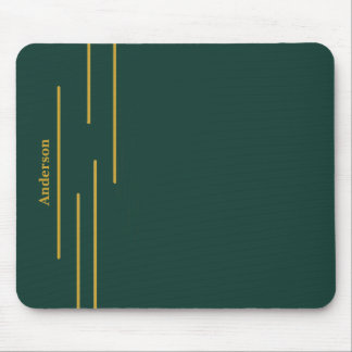Mousepad Tapete de Mouse Geométrico Dourado Verde Esmeralda