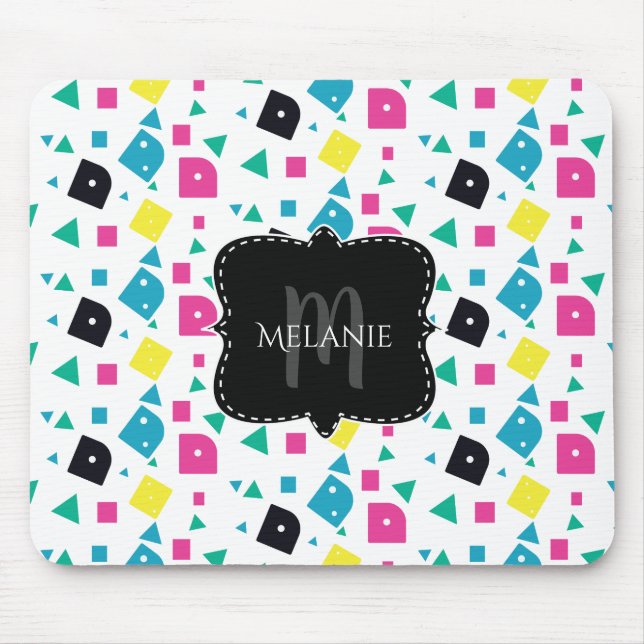 Mousepad Tapete de Mouse Geométrico Personalizado Colorido (Frente)