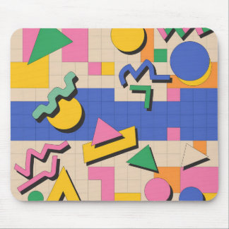 Mousepad Tapete de Mouse Geométrico Retro no Estilo Memphis