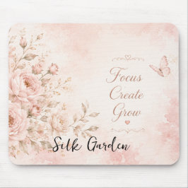 Mousepad Tapete de Mouse Jardim de Seda Rosa Floral