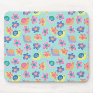 Mousepad Tapete de Mouse Kid's Meninas Pequena Flor Caracói