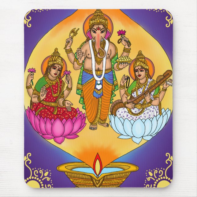 Mousepad Tapete de Mouse Lakshmi Ganesh (Frente)