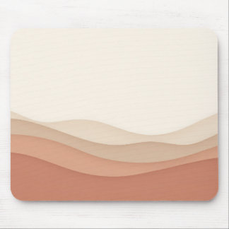 Mousepad Tapete de Mouse Ondas de Papel Bege Creme Mínimo