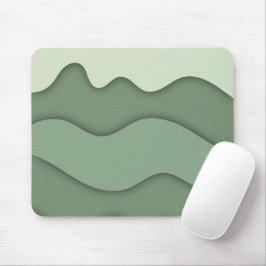 Mousepad Tapete de Mouse Ondulado de Hortelã e Sage Moderno