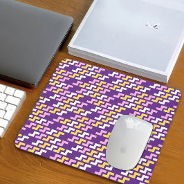 Mousepad Tapete de Mouse Padrão Geométrico Roxo