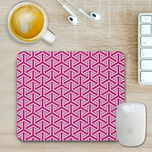 Mousepad Tapete de Mouse Padrão Japonês Magenta
