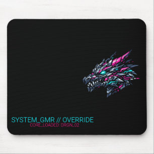 Mousepad Tapete de Mouse para Jogos Cybernetic Dragon Neon