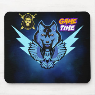 Mousepad Tapete de Mouse para Jogos Lobo Azul Coruja Mascot