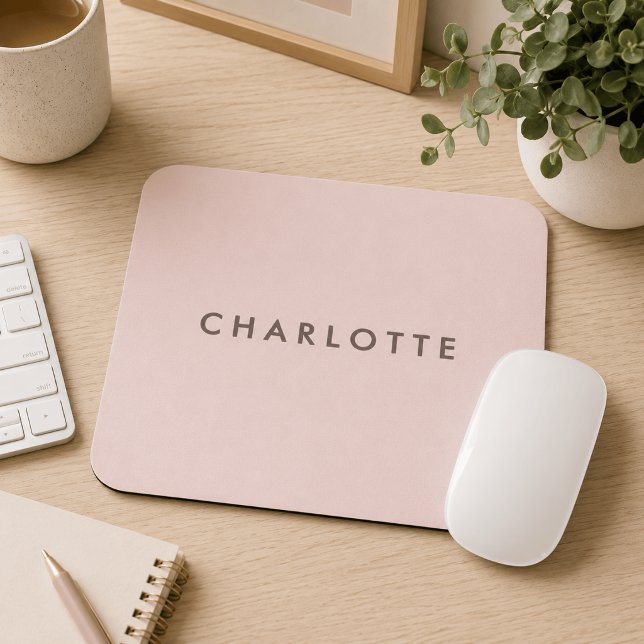 Mousepad Tapete de Mouse Personalizado Nome Blush Moderno (Criador carregado)
