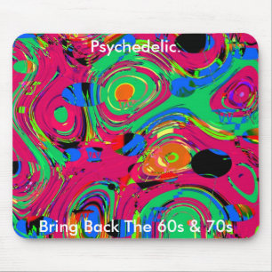 Mousepad Tapete de Mouse Psicodélico Volta aos Anos 60 70