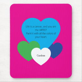 Mousepad Tapete de Mouse Rosa c/ Corações