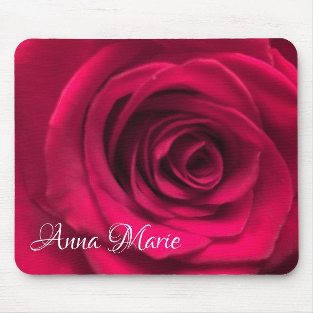 Mousepad Tapete de Mouse Rosa Vermelha Personalizado (Frente)