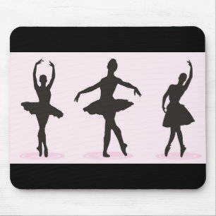 Mousepad Tapete de Mouse Silhueta de Bailarina de Ballet