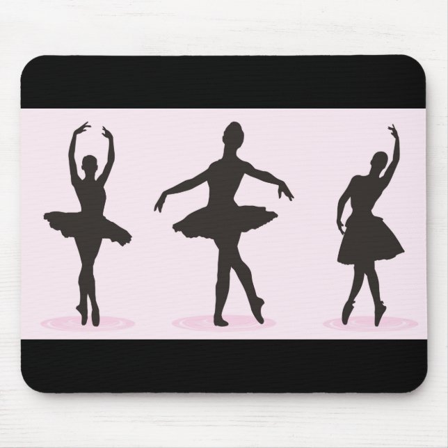 Mousepad Tapete de Mouse Silhueta de Bailarina de Ballet (Frente)