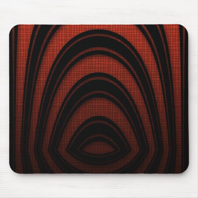 Mousepad Tapete de Mouse Vermelho Marrom Preto Arco Abstrat (Frente)